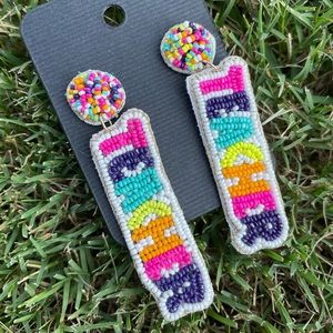 Brand new teacher seed bead earrings